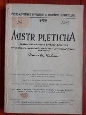 kniha Mistr Pleticha Komedie pro loutky o 4 dějstvích, ČDLJ 1954