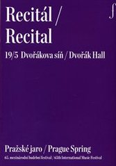 kniha Recitál 19/5 = Recital 19/5 : Dvořáková síň : Pražské jaro : 65. mezinárodní hudební festival, Pražské jaro 