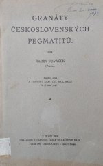 kniha Granáty československých pegmatitů, Královské české společnosti nauk 1932