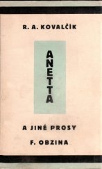 kniha Anetta a jiné prosy, F. Obzina 1931