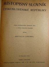 kniha Místopisný slovník Československé republiky, Československý kompas 1929