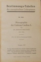 kniha Monographie der Gattung Carabus L., Edmund Reitter`s Nachf. Emmerich Reitter, Opava 1937