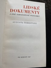 kniha Lidské dokumenty a jiné národopisné poznámky, Fr. Borový 1947