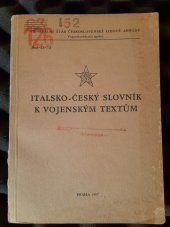 kniha Italsko-český slovník k vojenským textům, Generální štáb Československé lidové armády 1957