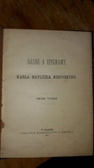 kniha Básně a Epigramy, F. Šimáček 1886