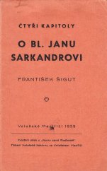 kniha Čtyři kapitoly o bl. Janu Sarkandrovi, s.n. 1939