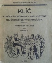 kniha Klíč k určování rostlin v naší květeně nejčastěji se vyskytujících - Dodatkem k svému rostlinopisu pro nižší střední školy, R. Promberger 1934