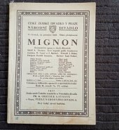 kniha Mignon Opera o 3 jedn., F.A. Urbánek 1927