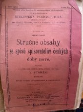 kniha Stručné obsahy ze spisů spisovatelův českých doby nové, Fr. A. Urbánek 1911