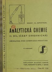 kniha Analytická chemie. II, - Reakce a vlastnosti organických sloučenin, Studium 1938