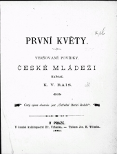 kniha První květy veršované povídky, Jos. R. Vilímek 1881