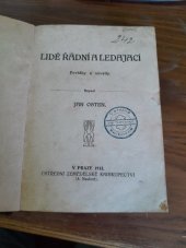 kniha Lidé řádní a ledajací povídky a novelly, Alois Neubert 1913