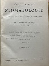 kniha Československá stomatologie Časopis pro vědecké československé lékařské společnosti, Státní zdravotnické nakladatelství 1969