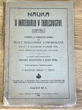 kniha Nauka o materialu v tkalcovství učebná a pomocná kniha pro školy tkalcovské a průmyslové jakož i k soukromé potřebě těm, kdož obírají se průmyslem textilním, Tiskem a nákladem Theodora Böhma 1899