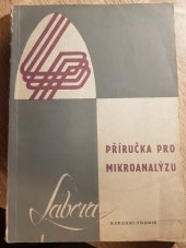 kniha Příručka pro mikroanalýzu, Labora, n.p. 1962