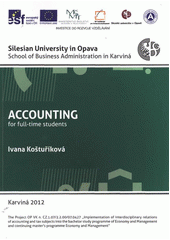 kniha Accounting for the full-time study form, Silesian University in Opava, School of Business Administration in Karviná 2012