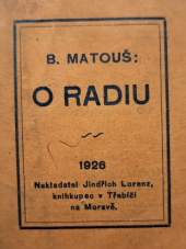 kniha O radiu, Jindřich Lorenz 1926