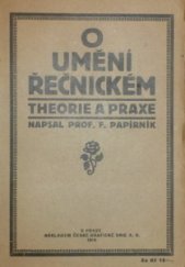 kniha O umění řečnickém theorie a praxe, Česká grafická Unie 1914