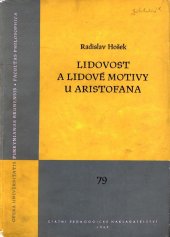 kniha Lidovost a lidové motivy u Aristofana, SPN 1962