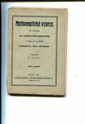 kniha Mathematické vzorce Se zřetelem na opakování maturitní a vůbec pro potřebu studijních škol středních, Eduard Weinfurter 1929