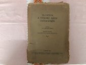 kniha Slovník k výboru básní Ovidiových, České lidové knihkupectví 1921