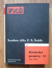 kniha Kritické projevy 12. - 1922-1924, Melantrich 1959