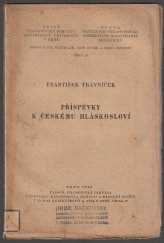 kniha Příspěvky k českému hláskosloví, Filosofická fakulta 1926