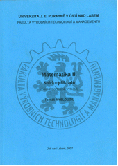 kniha Matematika II sbírka příkladů, Univerzita Jana Evangelisty Purkyně Ústí nad Labem 2007