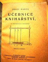 kniha Učebnice knihařství Obrázky původní, Jos. Marek 1924