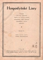 kniha Hospodyňské listy Časopis věnovaný praktickým zájmům žen československých, racionelnímu vedení domácího hospodářství a životu rodinnému, s.n. 1927