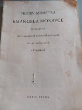 kniha Projev ministra Emanuela Moravce na kongresu Unie národních novinářských svazů 10.-12. dubna 1942 v Benátkách, Orbis 1942