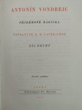 kniha Antonín Vondrejc Díl druhý příběhové básníka., Fr. Borový 1925