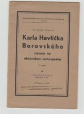 kniha Karla Havlíčka Borovského názory na občanskou samosprávu, České zemské ústředí obcí, měst a okresů 1937