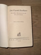 kniha Der Sprach Brockhaus Derickes Bildwörterbuck für jedermann, T. U. Brockhaus / Leipzig 1940