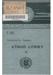 kniha Výbor lyriky II. - Sonety, J. Otto 1906