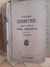 kniha Geometrie pro VI. třídu škol středních, Jedn. čes. mathem. a fysiků 1919