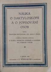 kniha Nauka o daktyloskopii a o popisování osob, Eduard Weinfurter 1920