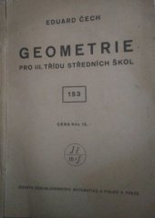 kniha Geometrie pro III. třídu středních škol, Jednota československých matematiků a fysiků 1946