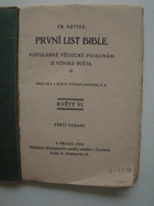 kniha První list bible Popul. věd. pojedn. o vzniku světa, Křesť. spol. mladíků v Čechách 1922