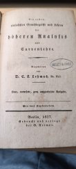 kniha Hoheren Analysis, Gebrudt und verlag Berlin 1827