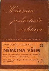 kniha Němčina všem praktický kurs němčiny v 30 hovorech a s výkladem, úkoly a slovníčky pro začátečníky, Český rozhlas 1942