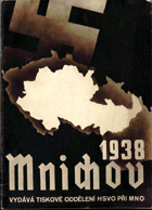 kniha Mnichovská dohoda z r. 1938 a bankrot politiky "smíření", Tiskové oddělení Hlavní správy výchovy a osvěty při ministerstvu národní obrany 1945