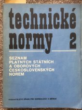 kniha Technické normy 2. seznam platných státních a oborových československých norem, Vydavatelství Úřadu pro normalizaci a měření 1988