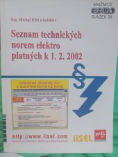 kniha Seznam technických norem elektro platných k 1.2.2002, IN-EL 2002