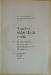 kniha Regulace elektrických strojů, SNTL 1976