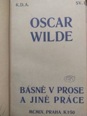 kniha Básně v prose a jiné práce, Kamilla Neumannová 1909