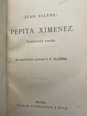 kniha Pepita Ximenez andalúzský román, J. Otto 1897