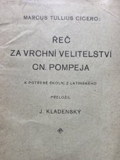 kniha Řeč za vrchní velitelství Cn. Pompeja, I.L. Kober 1940