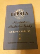 kniha Illustrierter Briefmarken-Katalog II. Europa 1954/55, německy, VEB Bibliographisches Institut 1954