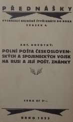 kniha Polní pošta československých a spojeneckých vojsk na Rusi a její pošt. známky, Moravský legionář 1923